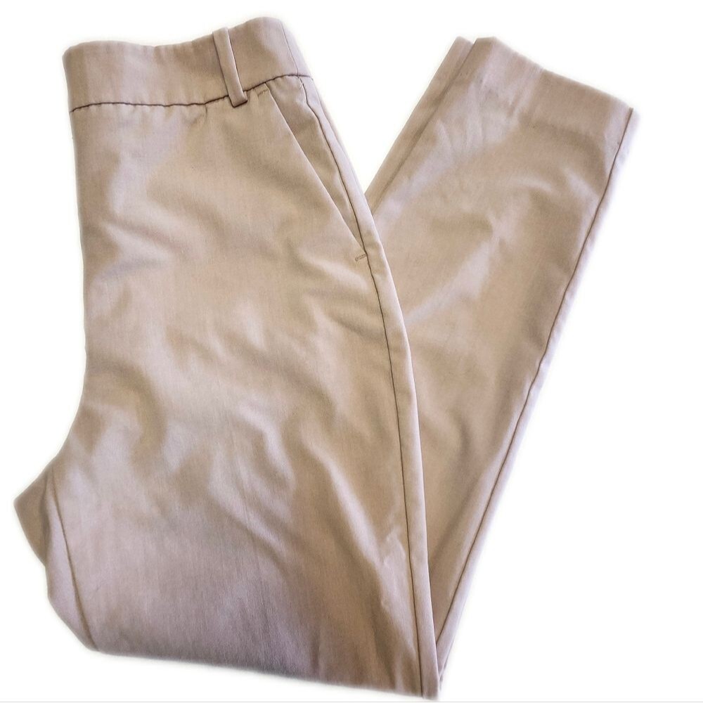 Zara Basic Collection Tapered Leg Taupe Khaki Trouser Dress Pants, 4